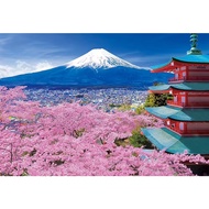 EPOCH 300 Piece Jigsaw Puzzle Spring Fuji & Five-Story Pagoda Yamanashi Japan Scenery 26×38cm – with