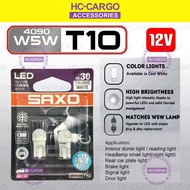 SAXO T10 W5W 12V LED Bulb 60lm Colour 4090 Clear Chip | Car Parking Light Interior License Plate Lig