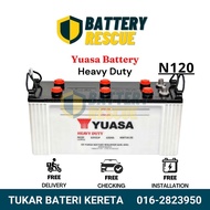 [Installation Provided] N120 | 115F51 | YUASA (Conventional) Heavy Duty  - 21 Plates - Car Battery / Lori