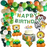 MMTX Animal Birthday Party Decoration Kids, Jungle Safari Happy Birthday Decoration Banner with Palm
