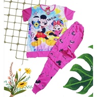 3pcs 110rb/  SETELAN ANAK MICKEY Tie Die | BAJU TIDUR ANAK PEREMPUAN | PIYAMA ANAK MICKEY