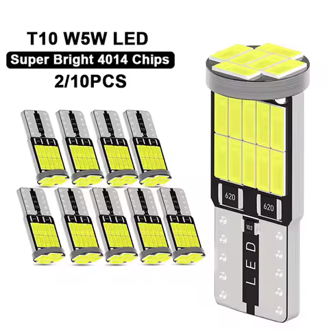 2/10PCS W5W T10 Led Bulbs Canbus 4014 26SMD 6000K 168 194 Led 5w5 Car Interior Dome Reading License 