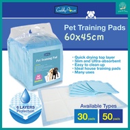 [Cuddly Paws] 30or50pcs 60x45cm Ultra-absorbent Pets Training Pee Pads for Dog, Cat, Hamster, Rabbit