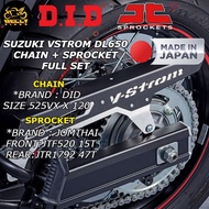 Sprocket Suzuki VSTROM DL650 Sprocket + Chain Set 525VX  Jom Thai Original DID Japan