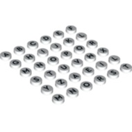 Part Lego 98138pb211-235 Tile Round 1 x 1 with Black Capital Letter (A-Z) Pattern