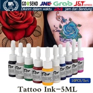 [Ready Stock] 10 Warna Tinta Tattoo Semi Permanen Pigment Tato Sulam Tatto Ink BERKUALITAS Profesion