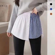 Fake Skirt Striped CombinationWanita Korean Style Skirt Extension/ Fake Skirt Extender FS123