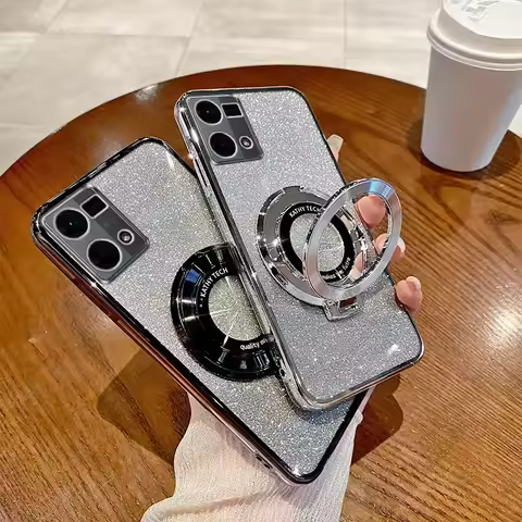 For OPPO Reno 7 4G Casing Electroplating Soft Glitter TPU Phone Back Luxury Cover OPPO Reno 8 4G Pho