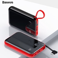 Baseus powerbank 3A Mini Power Bank 10000mAh Built-in USB Cable Digital Display Powerbank 15W Portab