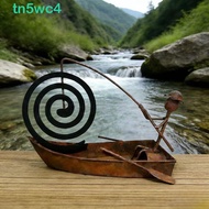TN5WC4 Metal Coil Stand, Rustic Iron Stable Base Sailboat Coil Holder, Gift Item Vintage Style Coil 