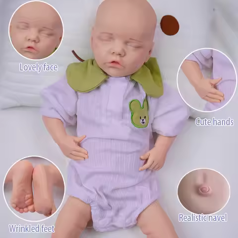 100% Silicone Reborn Dolls Handmade 3D Painted Soft 20 Inch Baby Girl Loulou