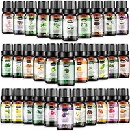 Essential Oils Set, Aromatherapy Essential Oil Kit for Diffuser, Humidifier, Massage, Skin Care (32 x 5ml) - Eucalyptus, Lavender, Tea Tree, Peppermint, Lemongrass, Frankincense, Cinnamon, Sandalwood