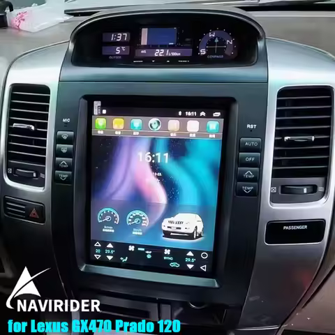 9.7inch QLED Touch Screen Navi For Toyota Land Cruiser Prado 120 Lexus GX470 Android 15 GPS Car Radi