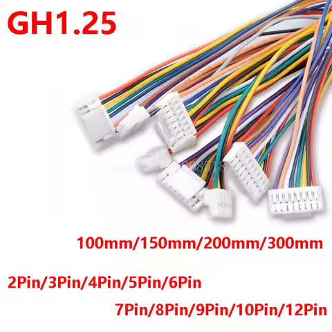 10Pcs GH1.25 2P/3P/4P/5P/6 Pin JST GH Series 1.25 Connector With Wire 10CM/20CM/30CM 1007 28 AWG 1.2