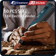 Mini Grinder makita bor mini listrik bosch official store gerinda cordless 50pcs Set 3.6V Bor mini