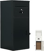 Outdoor Package Delivery Boxes, Heavy-Duty Metal Parcel Drop Box with Lockable Mail Slot & Security 