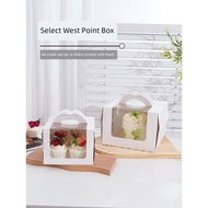 bekas plastik transparent buffet tray set Kotak kek mudah alih tingkap terbuka selebriti bersih 4 in