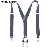 Da Da Bò Màu Nâu Đình Chỉ 3.5Cm Chiều Rộng 4 Móc Đàn Ông/Phụ Nữ Đình Chỉ Y Back Retro Niềng Răng Joc