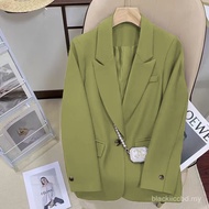 [Ginie] COD Ready Stock Free Shipping A-CDSL Avocado Color Temperament Suit Jacket Women 2025 Spring