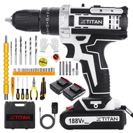 Oxidi mates ★【2 Year Warranty】Xtitan 188VF Drill Cordless Set Cordless Drill 36V 18V 12V Keelat Cord