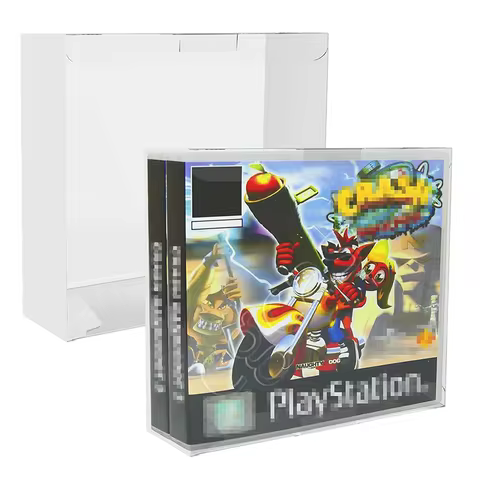 Clear PET Plastic Storage Display Box Protectors for Double PLAYSTATION 1 PS1 CD Video Games