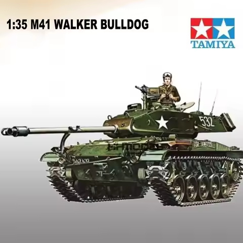 Tamiya 35055 Model 1:35 Tank Model Building Kits M41 WALKER BULLDOG Tank Assembly DIY for Adult Hobb