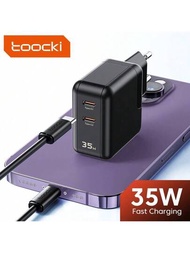 Toocki 35w Gan 充電器 Qc 3.0 Pd 3.0 Type C Usb充電器,快速充電,適用於iphone 14 13 12小米oneplus Ipad平板電腦