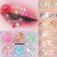 6 Color Sequin Gel Stage Highlight Makeup Cosmetics Eye Shadow Glue-free Sequins Glitter Plate T2o5