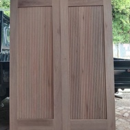 pintu utama 2 daun + kusen kayu Meranti oven