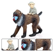 Solid simulation wild animal world baboon gorilla model red faced monkey children toy figurine ornam