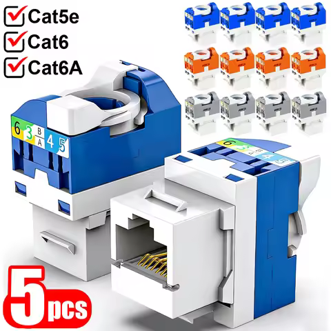 Cat6A/Cat6/Cat5e Keystone Jack RJ45 Keystone Jack Module Connector Network Coupler High Speed Ethern