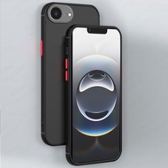 Luxury Matte Shockproof Case For iPhone 16e iPhone16 e iPhone16e 16E Silicone Frame Clear Hard PC Ba