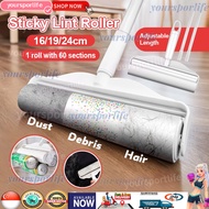 [SG Seller] 16/19/24cm lint roller refill Sticky roller Removing Hair lint remover pet  Hair Remover