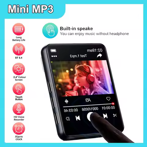 128GB 2.4'' IPS MP3 Player with Bluetooth 5.4,Touch Screen Metal MP3 Music Player with HiFi Lossless
