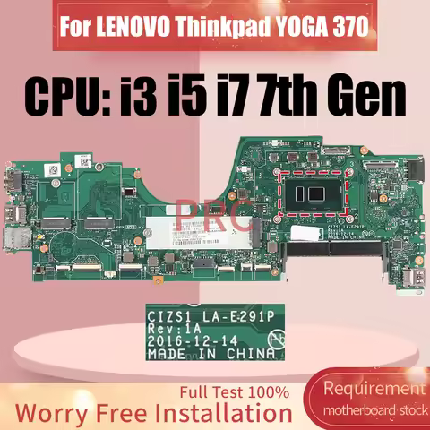 Full test For LENOVO Thinkpad YOGA 370 Laptop Motherboard LA-E291P i3 i5 i7 7th Gen 01HY288 01HY173 