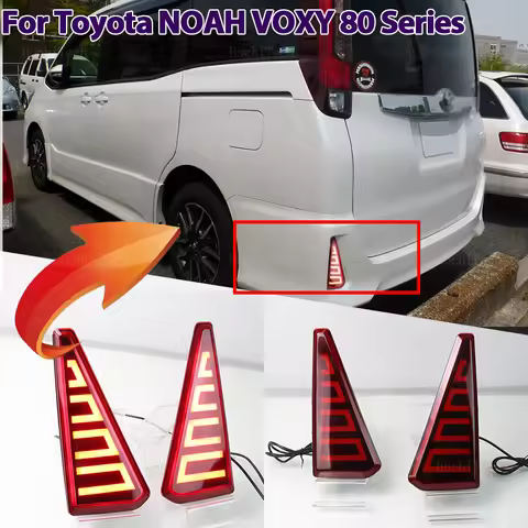 2PCS Car flashing LED Reflector Lamp Rear Fog Lamp Bumper Light Brake Warning Light For Toyota NOAH 