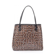 【二手】 Salvatore Ferragamo Ferragamo 21 A084 黑色/ブラウン/白色 PVC塗層帆布皮革手袋（女款）