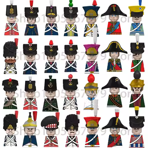 Napoleonic Wars Military Soldiers Building Blocks British France Prussia Cavalry Army Russian Infant