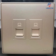 OUTLET DATA CAT6 TWIN / OUTLET DATA + DATA CAT6 SIMON E6 CHAMPAGNE 725228-46