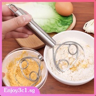 Stainless Steel Dough Whisk Double Ring Egg Beater Flour Whisk Kitchen Dough Whisk Mixer Blender Bread Making Tools for Baking Cake Pizza Mixing LIFE16