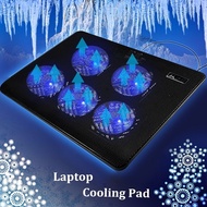 Fashion Blue LED Usb Port 5 Fans 12 -17  Laptop Notebook Laptop Cooling Cooler Stand Pad (Color: Bla