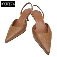 Gia Borghini [近全新] 鴕鳥皮尖頭後繫帶高跟鞋，37碼 [二手]