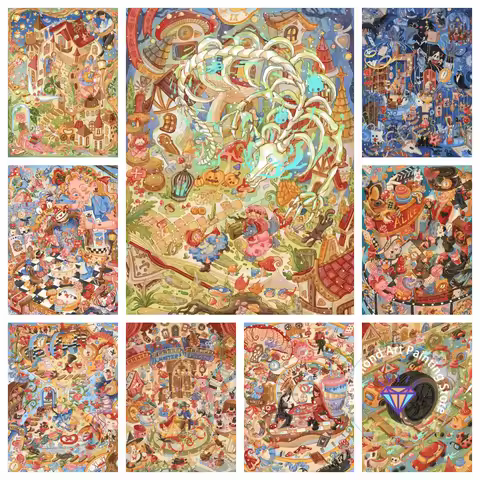 Fairy Tale World Cartoon Diamond Painting Kit 5D DIY Diamond Embroidery Cross Embroidery Handmade Ar