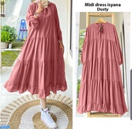 JFREND Baju Gamis Muslim Wanita SIZE L / Tunik Gamis Rampel / Midi Dress Payung / Gami Rok Lebar Mos