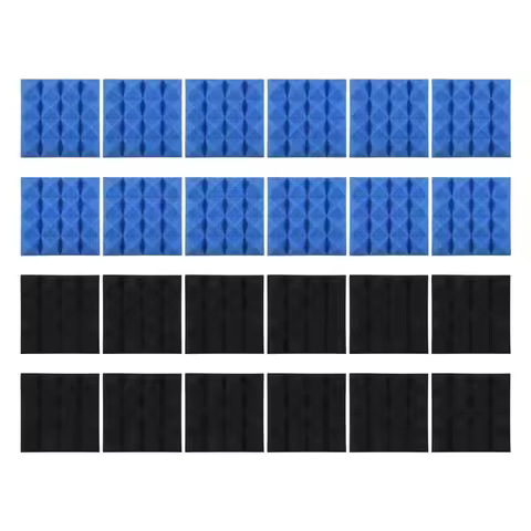 AB08-24Pcs 25X25x5cm Studio Acoustic Soundproof Foam Pyramid Noise Insulation Sound Absorption Treat
