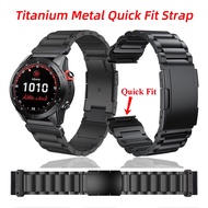 26mm 22mm Titanium Metal Band Replace Watchband Quick Fit Strap For Garmin Fenix 7 7X 6 6X Pro 5 5X Plus 3 3HR 2 Quaitx 3 5 7 7X Epix Gen2 Marq 2