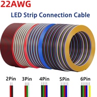5M Electric Wire 22AWG Cable 2Pin 3Pin 4Pin 5Pin 6Pin for RGB Single Color 2835 5050 LED Strip Tinne