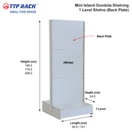 TTF Rack™ (MINI ISLAND GONDOLA 1 LEVEL) MINI ISLAND Gondola Back Plate with BACK PLATE ONLY