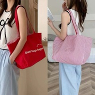 Large Font Canvas Bag House Bag - Unique Double-Sided Style, Fashionable Korean Style T06