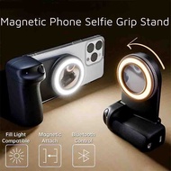 dapai Magnetic Phone Selfie Grip Stand with Camera Bluetooth Remote Shutter,Adjustable Fill Light,1/